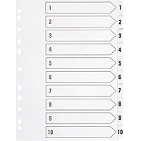 Q-Connect Reinforced Board Index Dividers, 1-10, Clear Tabs, A4, White Q-Connect Reinforced Board Index Dividers, 1-10, Clear Tabs, A4, White