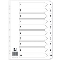Q-Connect Index 1-10 Board Reinforced White (Pack of 25)