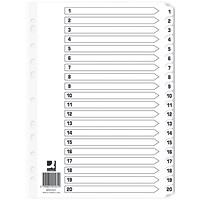 Q-Connect Index 1-20 Board Reinforced White (Pack of 10)