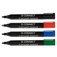 Q-Connect Flipchart Marker Pen Bullet Tip Assorted (Pack of 4)