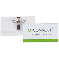 Q-Connect Combination Badge, 75x40mm, Pack 50