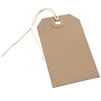 Strung Tag 70x35mm Buff (1000 Pack) KF01596