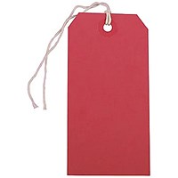 Strung Tag 120x60mm Red (1000 Pack) KF01627