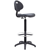 Jemini High Rise Factory Chair, Polyurethane, Black