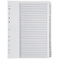 Q-Connect Reinforced Board Index Dividers, 1-31, Clear Tabs, A4, White
