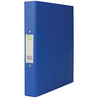 Q-Connect A4 Plastic Ring Binder, 2 O-Ring, 25mm Capacity, Blue, Pack of 10