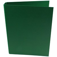 Q-Connect A4 Plastic Coated Board Ring Binder, 2 O-Ring, 25mm Capacity, Green, Pack of 10