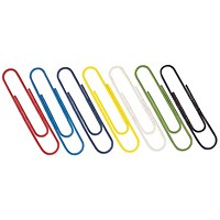 Q-Connect Paperclips, 32mm, Assorted, Pack of 750(10 packs of 75)