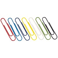 Q-Connect Paperclips Coloured 32mm 75 Per Box (Pack of 10)