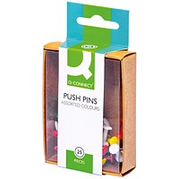 Q-Connect Push Pins Assorted Pack of 250 (10 packs of 25)