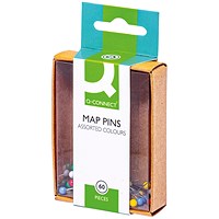 Q-Connect Map Pins Assorted (Pack of 600)