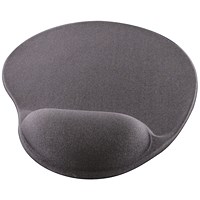 Q-Connect Gel Mouse Mat, With Wrist Rest, Grey