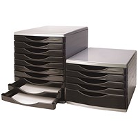 Q-Connect 5 Drawer Tower - Black & Grey