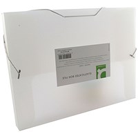Q-Connect Elasticated Box File, 30mm Spine, Foolscap, Clear