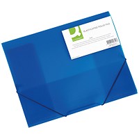 Q-Connect 3 Flap Elasticated Folder, A4, Blue