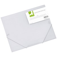 Q-Connect 3 Flap Elasticated Folder, A4, Clear
