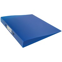 Q-Connect A4 Plastic Ring Binder, 2 O-Ring, 25mm Capacity, Frosted Blue