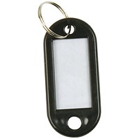 Q-Connect Key Fobs with 2 Punched Holes Black Pack of 100 KF02696