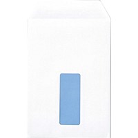 Q-Connect C5 Envelopes, Window, Self Seal, 90gsm, White, 20 Packs of 25