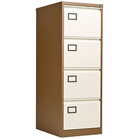 Jemini Foolscap Filing Cabinet, 4 Drawer, Coffee and Cream