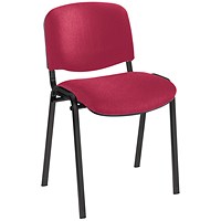 Jemini Ultra Multipurpose Black Frame Stacking Chair, Burgundy