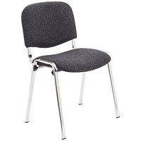 Jemini Ultra Multipurpose Chrome Frame Stacking Chair, Charcoal