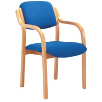 Jemini Wood Frame Arm Chair, Blue