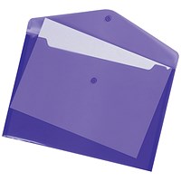 Q-Connect A4 Popper Wallets, Purple, Pack of 12