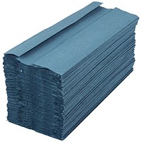 2Work 1-Ply C-Fold Hand Towels, Blue, Pack of 2880
