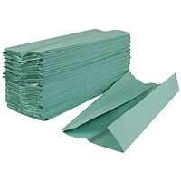 2Work 1-Ply C-Fold Hand Towels Green (Pack of 2880) HC128GRVW