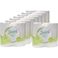 2Work Recycled Toilet Roll, 2-Ply, 320 Sheet Rolls, Pack of 36 2Work Recycled Toilet Roll, 2-Ply, 320 Sheet Rolls, Pack of 36