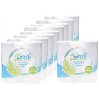 2Work Recycled Toilet Roll, 200 Sheet Rolls, Pack of 36