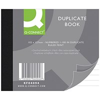 Q-Connect Duplicate Book, Ruled, 100 Sets, 102x127mm, Pack of 1