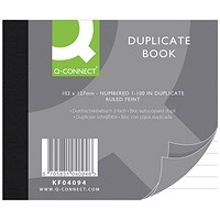 Q-Connect Duplicate Book, Ruled, 100 Sets, 102x127mm Q-Connect Duplicate Book, Ruled, 100 Sets, 102x127mm