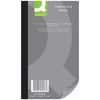 Q-Connect Triplicate Book, Ruled, 100 Sets, 210x127mm, Pack of 1