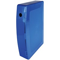 Q-Connect Plastic Box File, 78mm Spine, Foolscap, Blue
