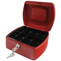 Q-Connect Cash Box 8 Inch - Red