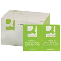 Q-Connect Screen & Multi-Purpose Wipes (Pack of 100)