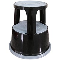 Q-Connect Metal Step Stool - Black