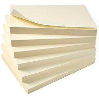 Q-Connect Recycled Quick Notes, 76 x 127mm, Yellow, Pack of 12 x 120 Notes