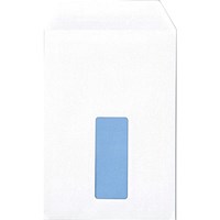 Q-Connect C5 Envelopes, Window, Self Seal, 90gsm, White, Pack of 150
