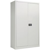 Jemini Tall Steel Stationery Cupboard, 3 Shelves, 1810mm High, Grey