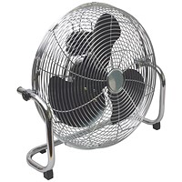 Q-Connect High Velocity Floor Standing Fan 18 Inch 3 Speed Chrome