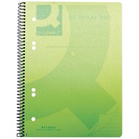 Q-Connect Wirebound Pad, A5, Ruled, 160 Pages, Transparent Green, Pack of 5