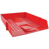 Q-Connect Plastic Letter Tray, Red