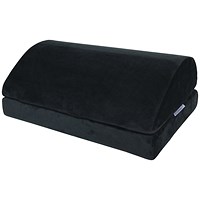 Q-Connect Ergonomic Height Adjustable Foam Footrest Anti-slip Bottom Removable Cover Black
