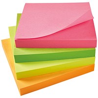 Q-Connect Quick Notes, 76 x 76mm, Neon, Pack of 12 x 80 Notes