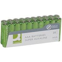 Q-Connect AAA Alkaline Batteries, Pack of 20
