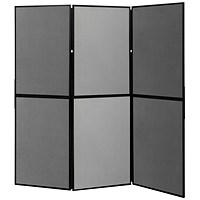 Q-Connect Display Board, 6 Panel, Blue/Grey