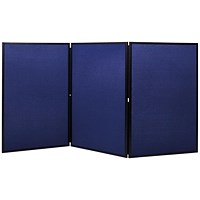 Q-Connect Display Board, 3 Panel, Blue/Grey